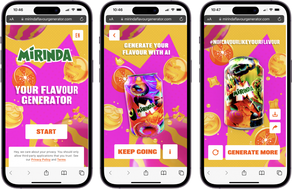 Mirinda AI Flavour Generator