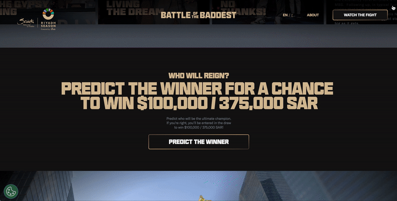 Battle of the Baddest AR Microsite